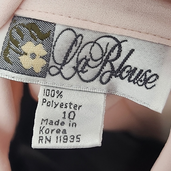 La Blouse Vintage 60s Embroidered Light Pink Button Down Blouse - Picture 7 of 8